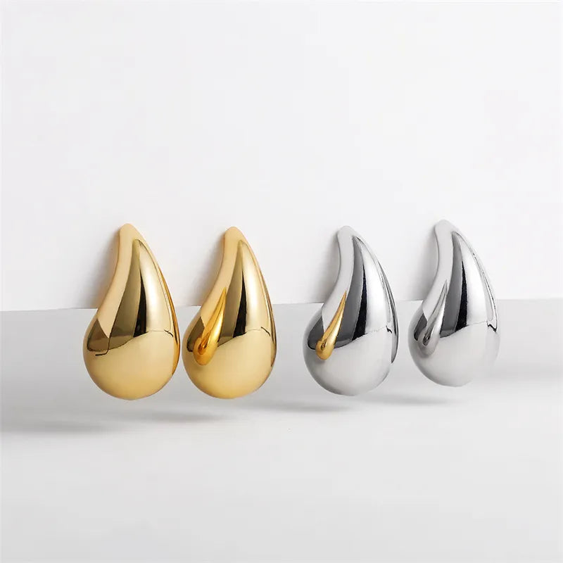 Vintage Gold Plated Chunky Teardrop Earrings