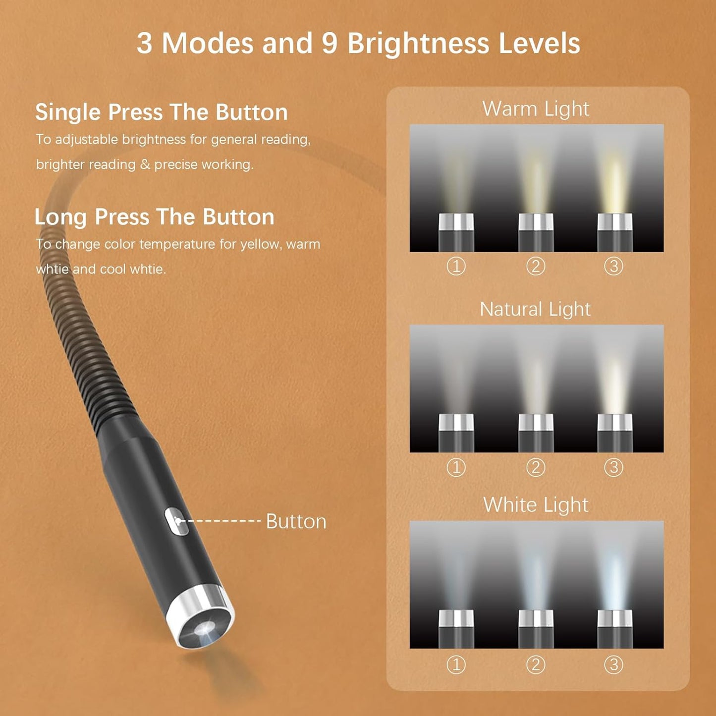 Flexible Fold Neck Reading Light