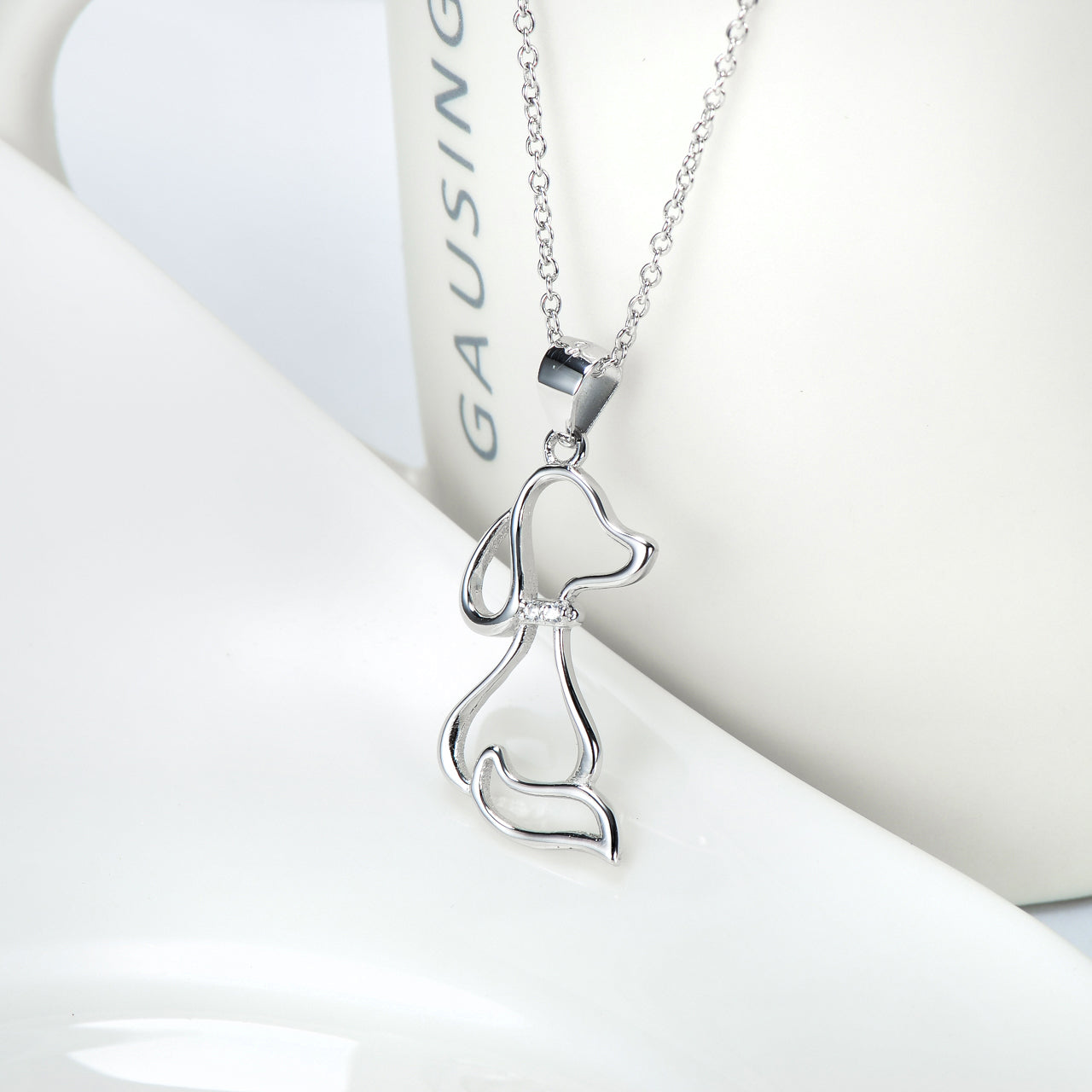 Silver Dog Necklace