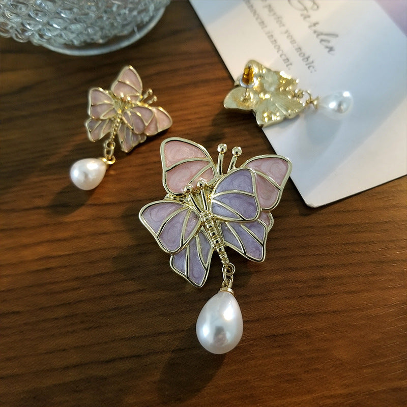 Butterfly Pearl Earrings